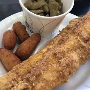 Fried Whiting Fish with Jalapeño Popper &amp; Green Beans