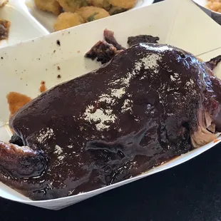 Beef Brisket slathered in BBQ sauce