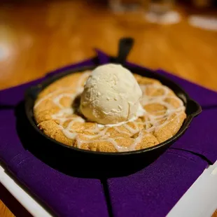 Baked Snickerdoodle Cookie with Vanilla Ice Cream