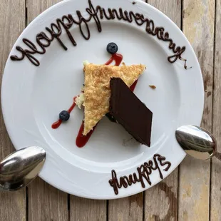 Complimentary anniversary desert