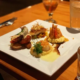 Seafood Treasures: Snapper, Shrimp, Lobster and Scallops