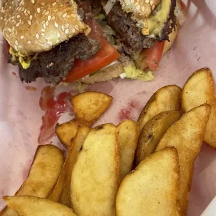 Big Cheese Squeeze Burger  French Fried Potato Wedges