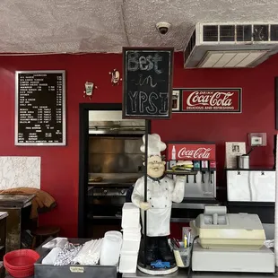 a chef behind the counter
