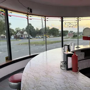 The counter area looking out onto Michigan Ave.