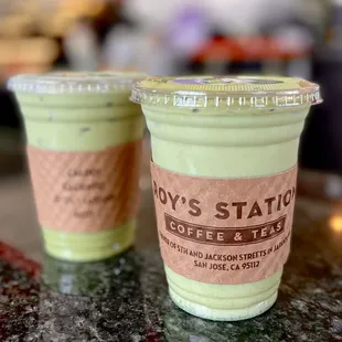 Sweetened Iced Matcha Lattes