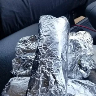 a piece of tin foil wrapped in aluminum foil