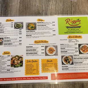 ramen and noodles, menu
