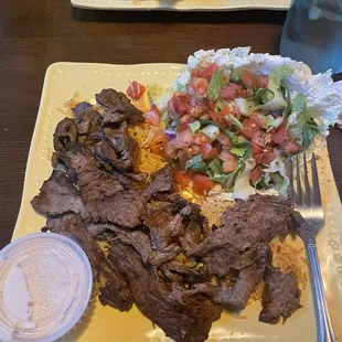 Beef Shawarma Platter with rice &amp; salad