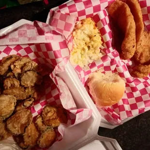 2pc fish combo, subbed reg side for fried pickles