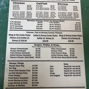 menu