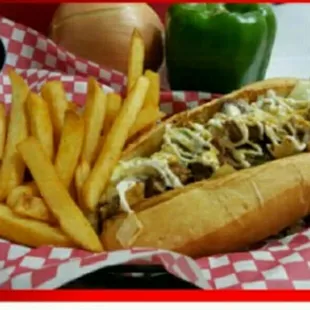 Philly cheese steak also available in Chicken