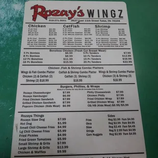 Updated menu.