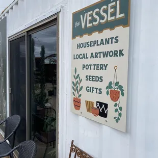 Sign on container shop