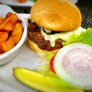Mushroom Swiss burger