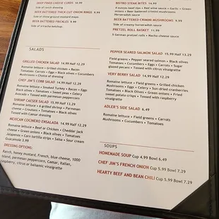 the menu