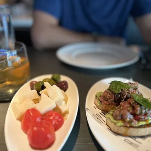 Provolone stuffed peppers and Tuna Bruschetta