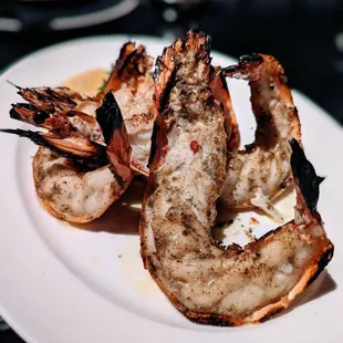 Madagascar tiger prawns. Grilled with olive oil, garlic and herbs.