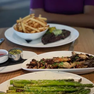 Charcoal Roasted Asparagus, Hen of the Woods Mushrooms, RPM Steak Frites*