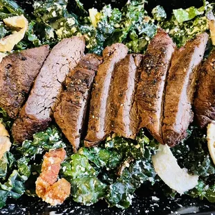 Shredded Kale Salad with Steak