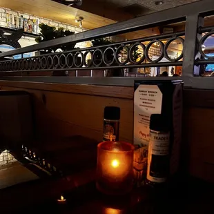 a candle on a table