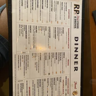 a menu