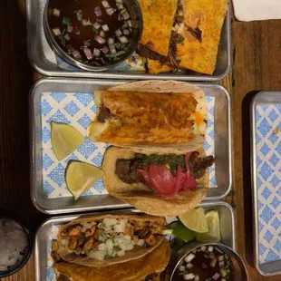 1 Grilled chicken, 2 Birria Barbacoa, 1 Picanha, 1 consome, 1 costra taco and 1 QuesaBirria