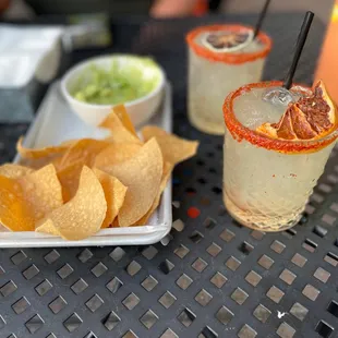 Guac &amp; Chips, Casa Migo&apos;s Margarita, &amp; Passion Fruit Margarita.