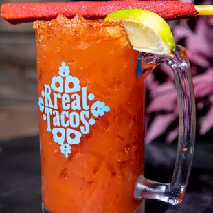 a close up of a bloody drink