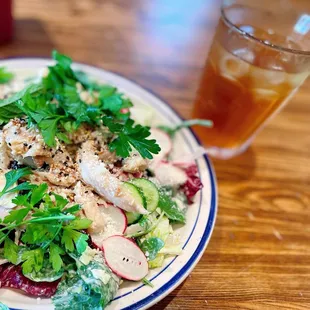 RTR Salad + Chicken and Iced Tea. Great lunch.