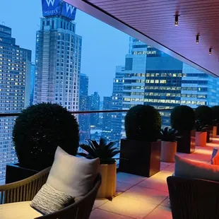 Outdoor covered &amp; heated lounge seating