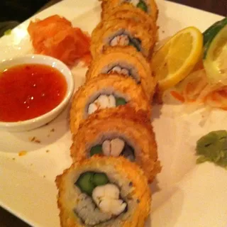 Smoked Salmon, Shrimp, Asparagus, and Katsu Roll