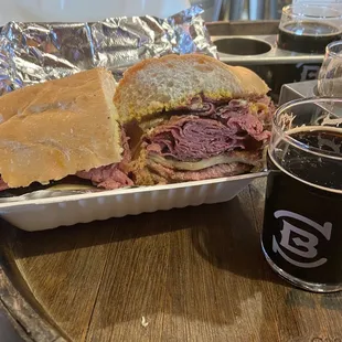 Tri-tip, pastrami, bacon, grilled onions with mustard