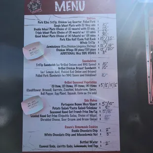 menu