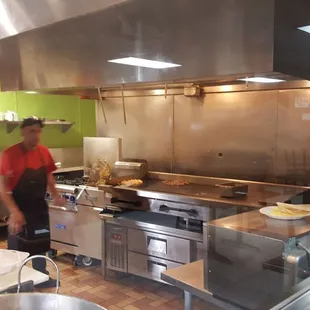  a man preparing food