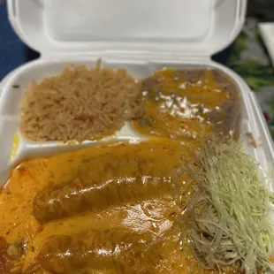 2 Ground Beef Enchiladas Combo Plate