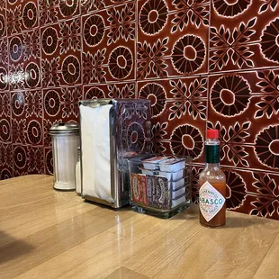 Condiments and really cool tiles