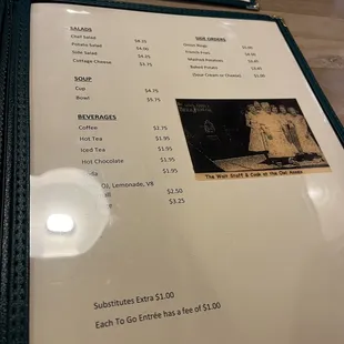 Their menu as of April 2nd, 2023