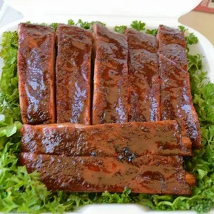 ribs in a styrofoam container