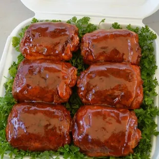 bbq meat in a container