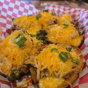 6 pork potato skins