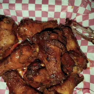Smoked rudder hot wings.