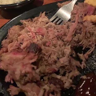 Dry, unseasoned pulled pork