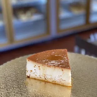 The perfect slice of flan! Melts in your mouth! Always available and always delicious!