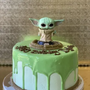 Baby Yoda Cake! (topper was brought in by customer, similar ones are available!)