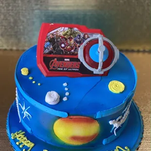 Avengers theme birthday cake!