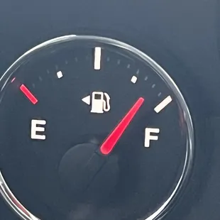 a fuel gauge on a car