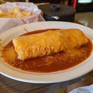 a burrito on a plate