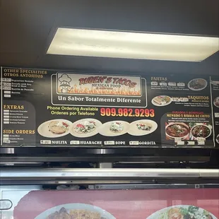 sushi and sashimi, menu