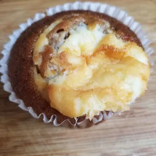 The moist carrot cake muffin with filling.