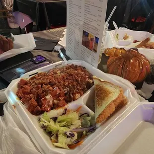 Brisket and smoked bologna potato.